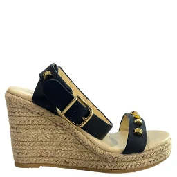 Blue Leather Women's Platform Sandal