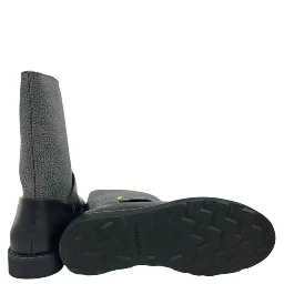 Grey Leather Women Boot