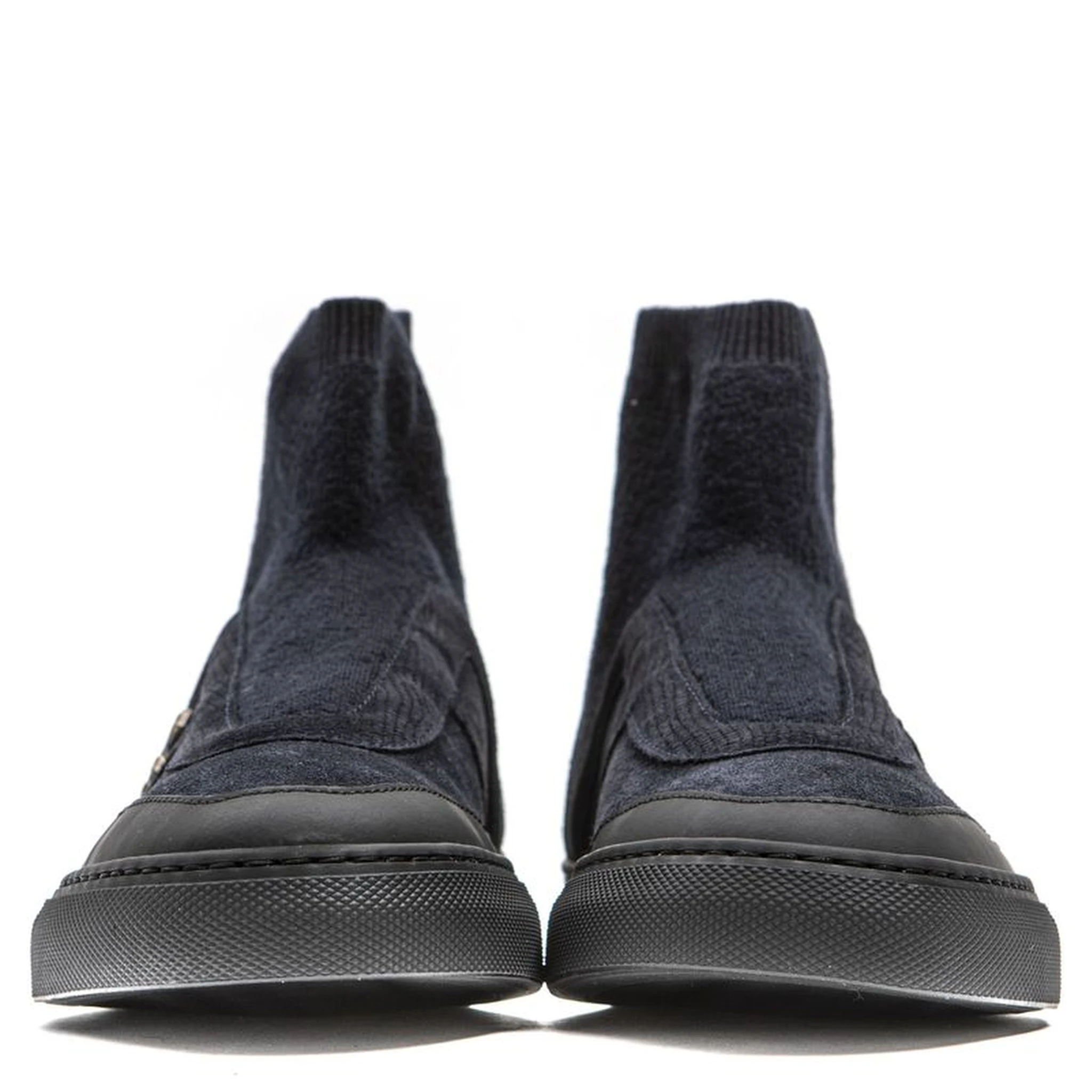 Blue Leather Womens Ankle Boot