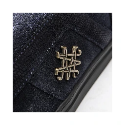 Blue Leather Womens Ankle Boot