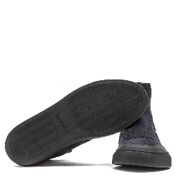 Blue Leather Womens Ankle Boot