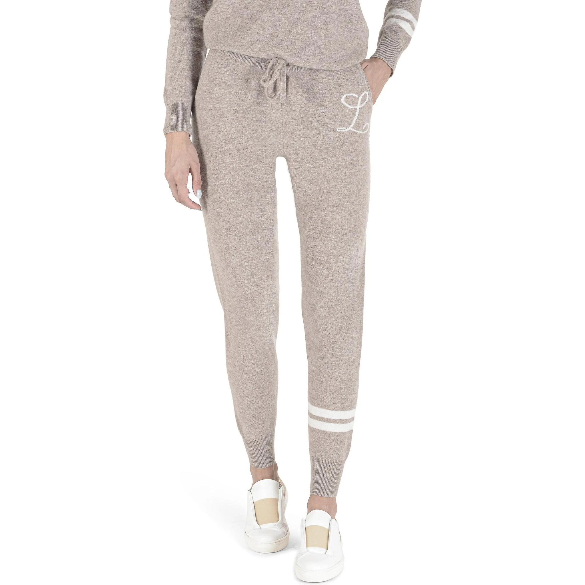 Beige Cashmere Casual Pants