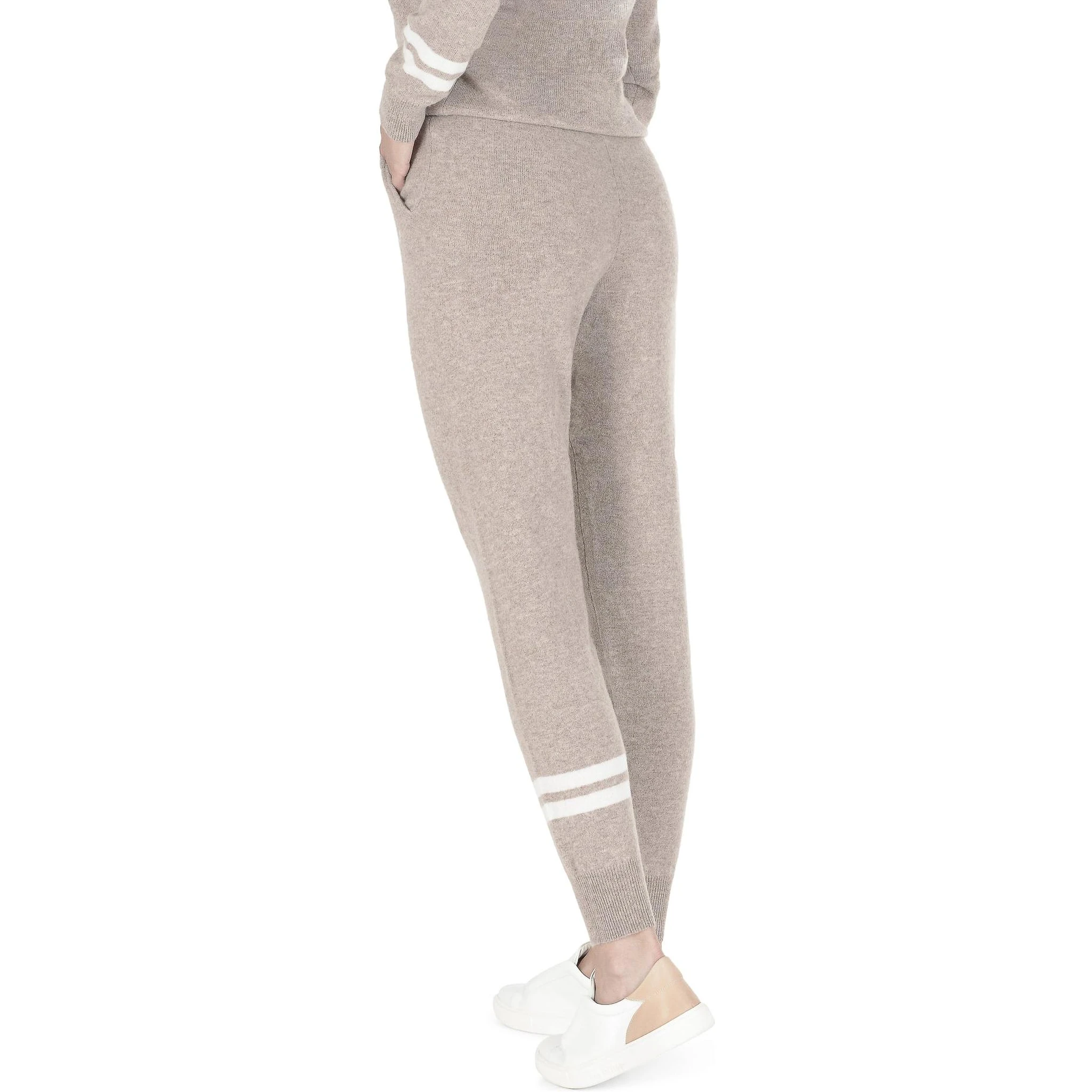 Beige Cashmere Casual Pants