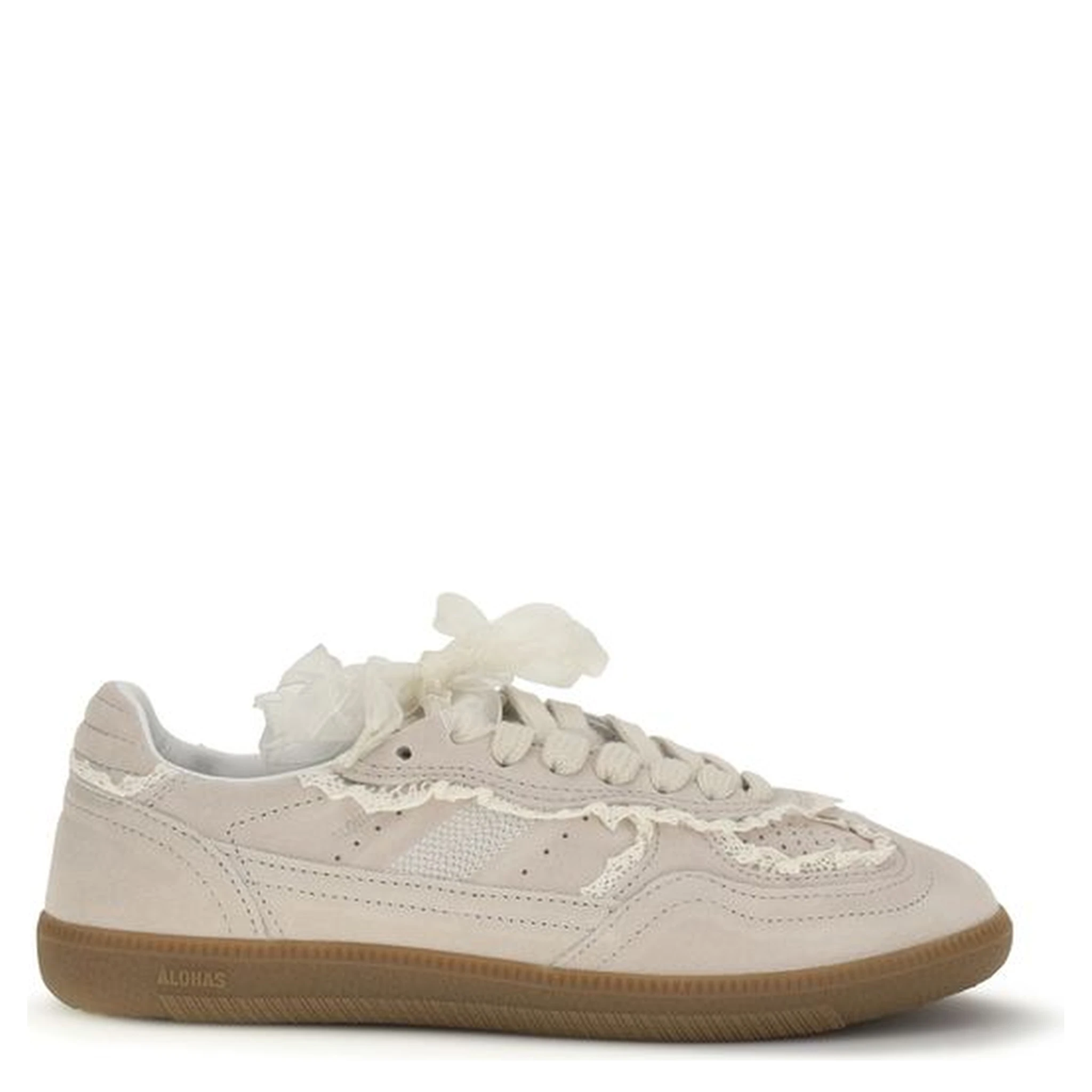 Beige Calf Leather Bos Taurus Low Top Sneakers