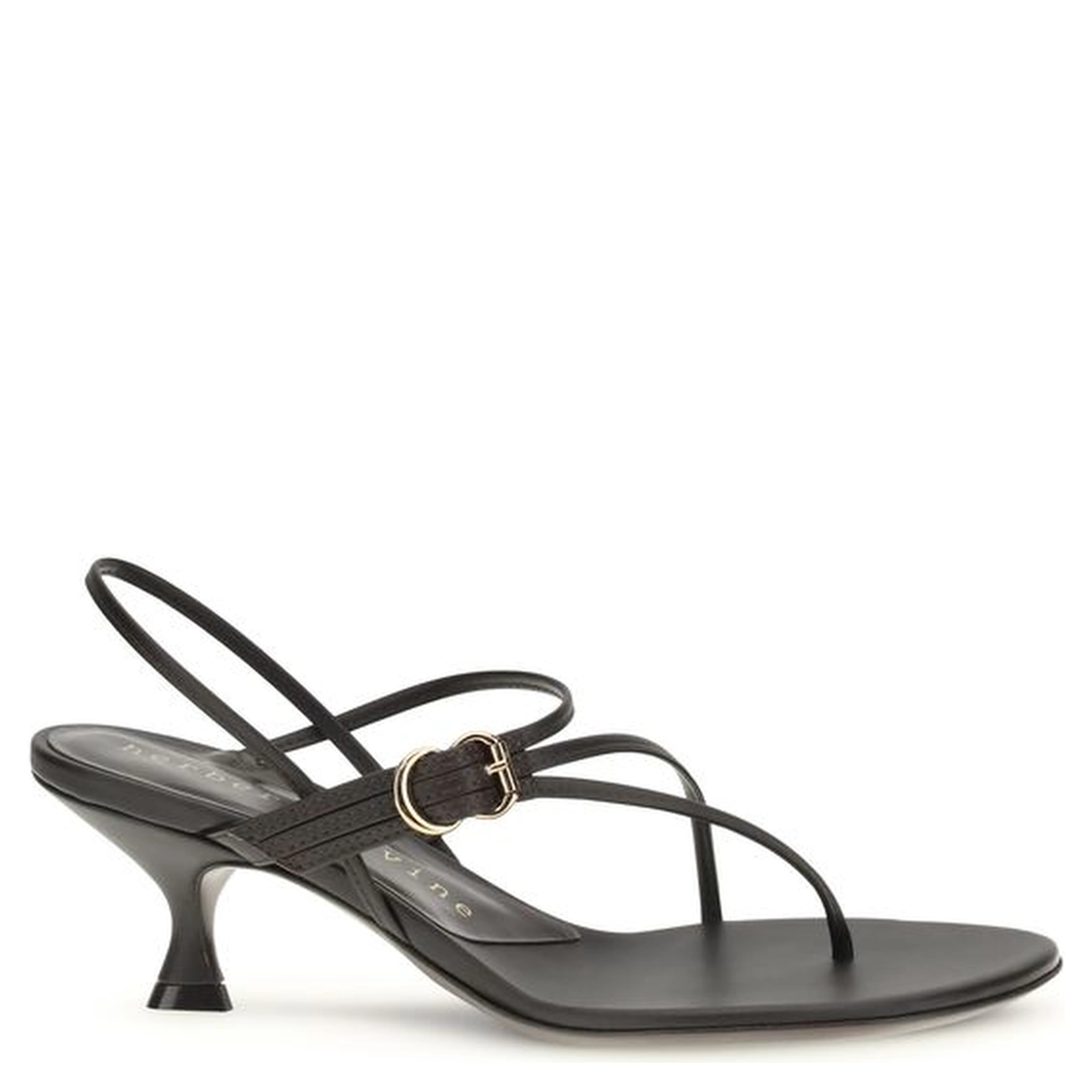 Black Calf Leather Bos Taurus Stiletto Heel Sandals
