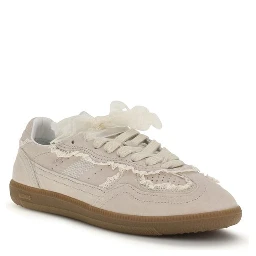 Beige Calf Leather Bos Taurus Low Top Sneakers