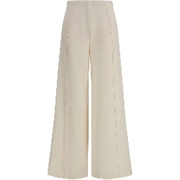 Beige Polyamide Flared Pants
