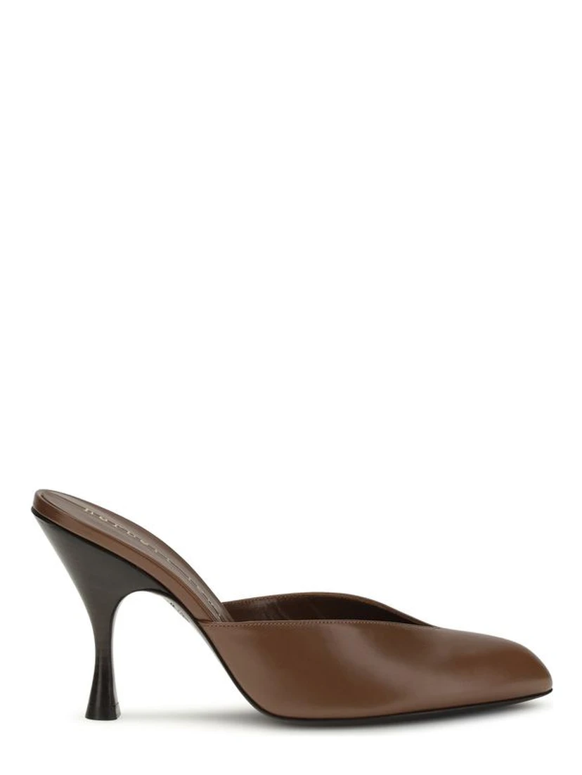Brown Calf Leather Bos Taurus Mules