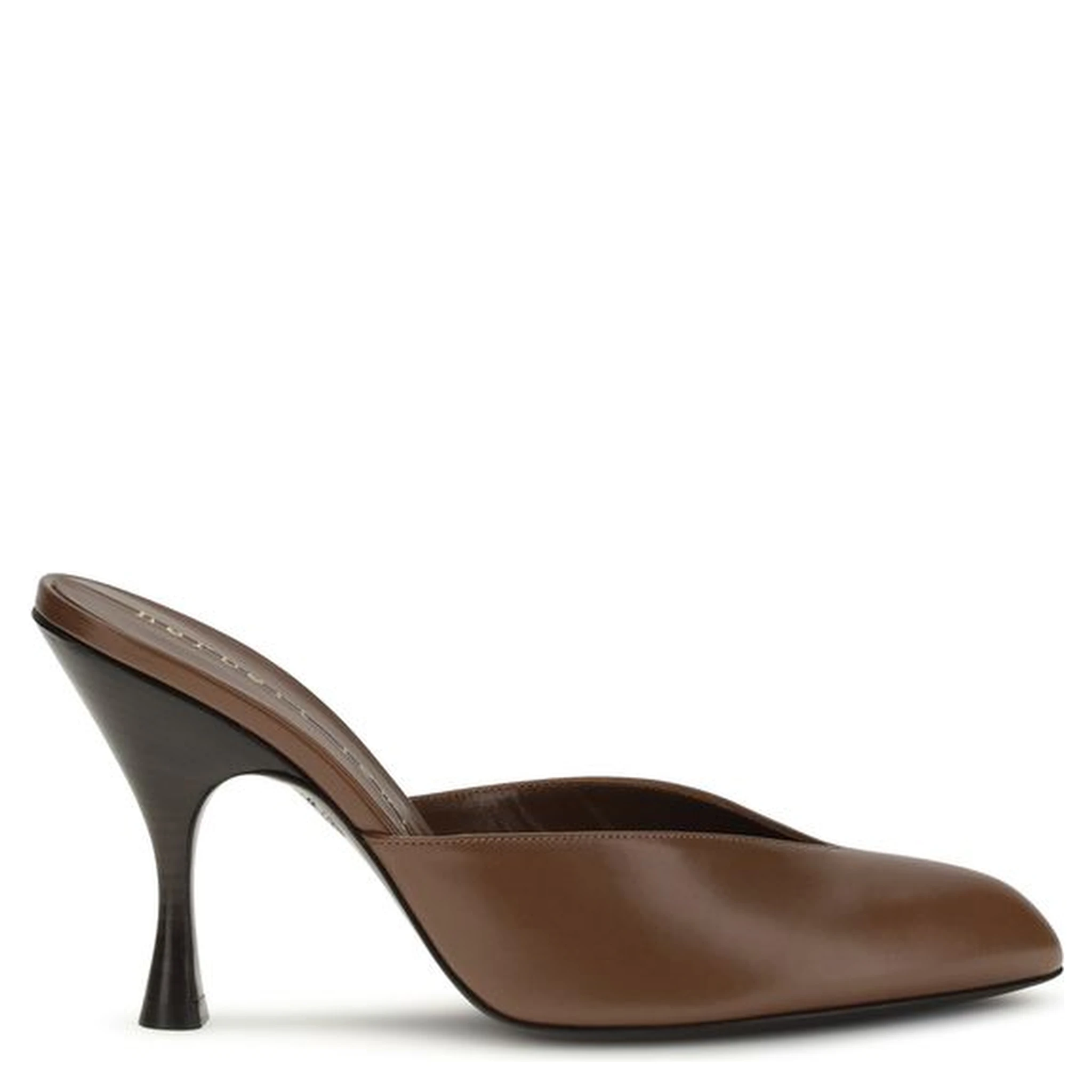 Brown Calf Leather Bos Taurus Mules