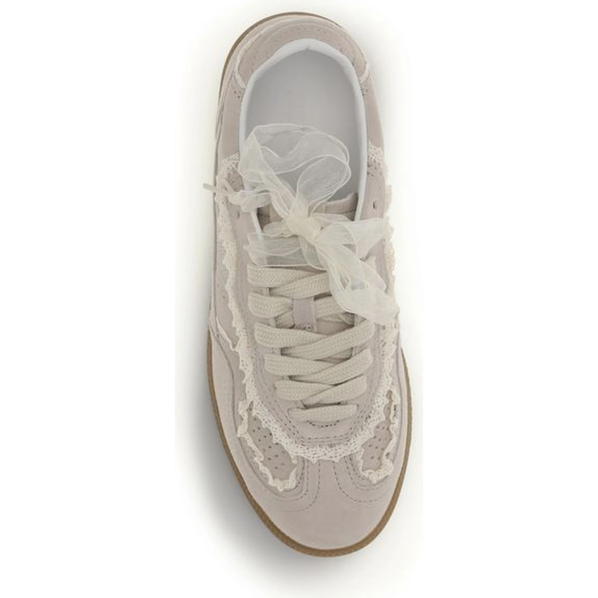 Beige Calf Leather Bos Taurus Low Top Sneakers