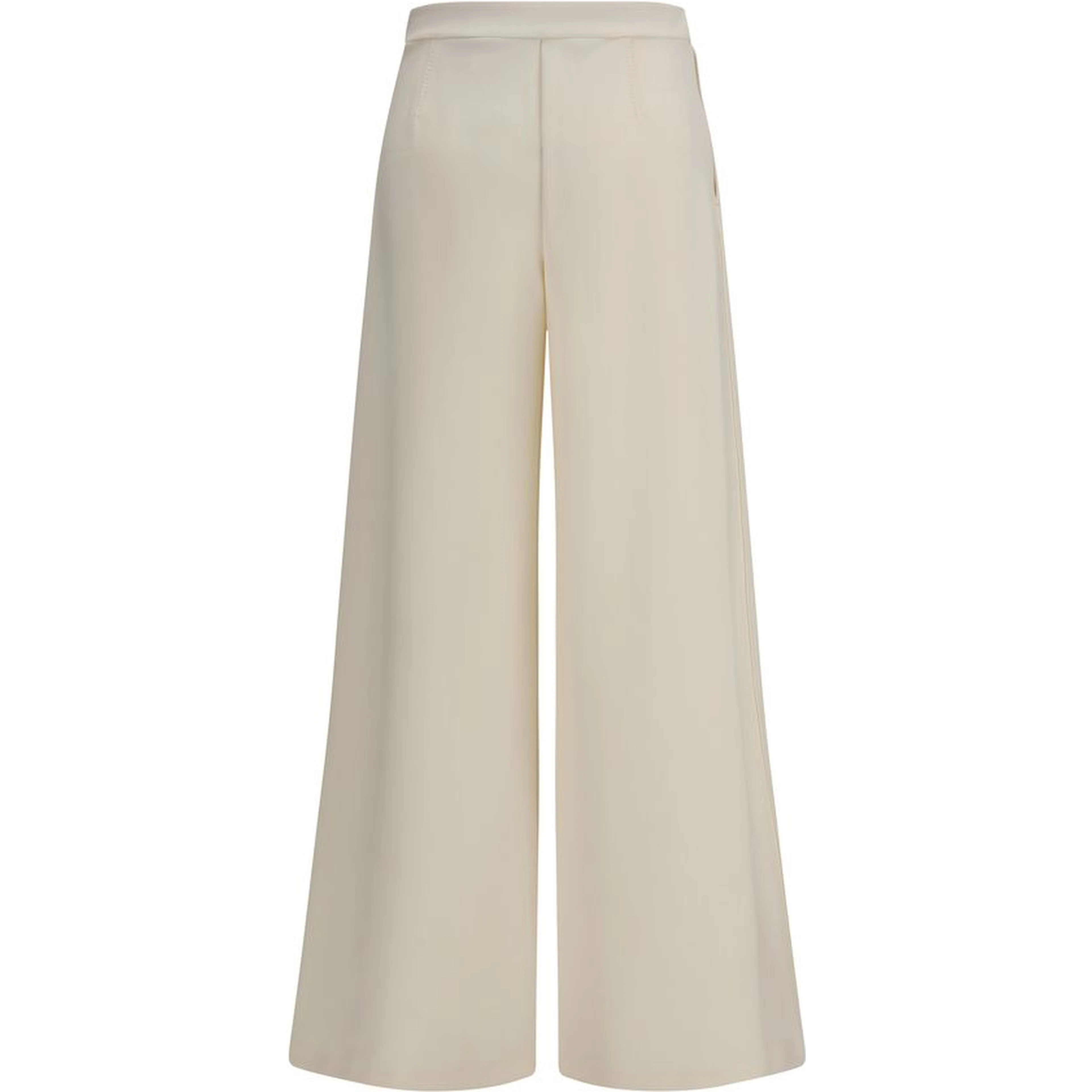 Beige Polyamide Flared Pants