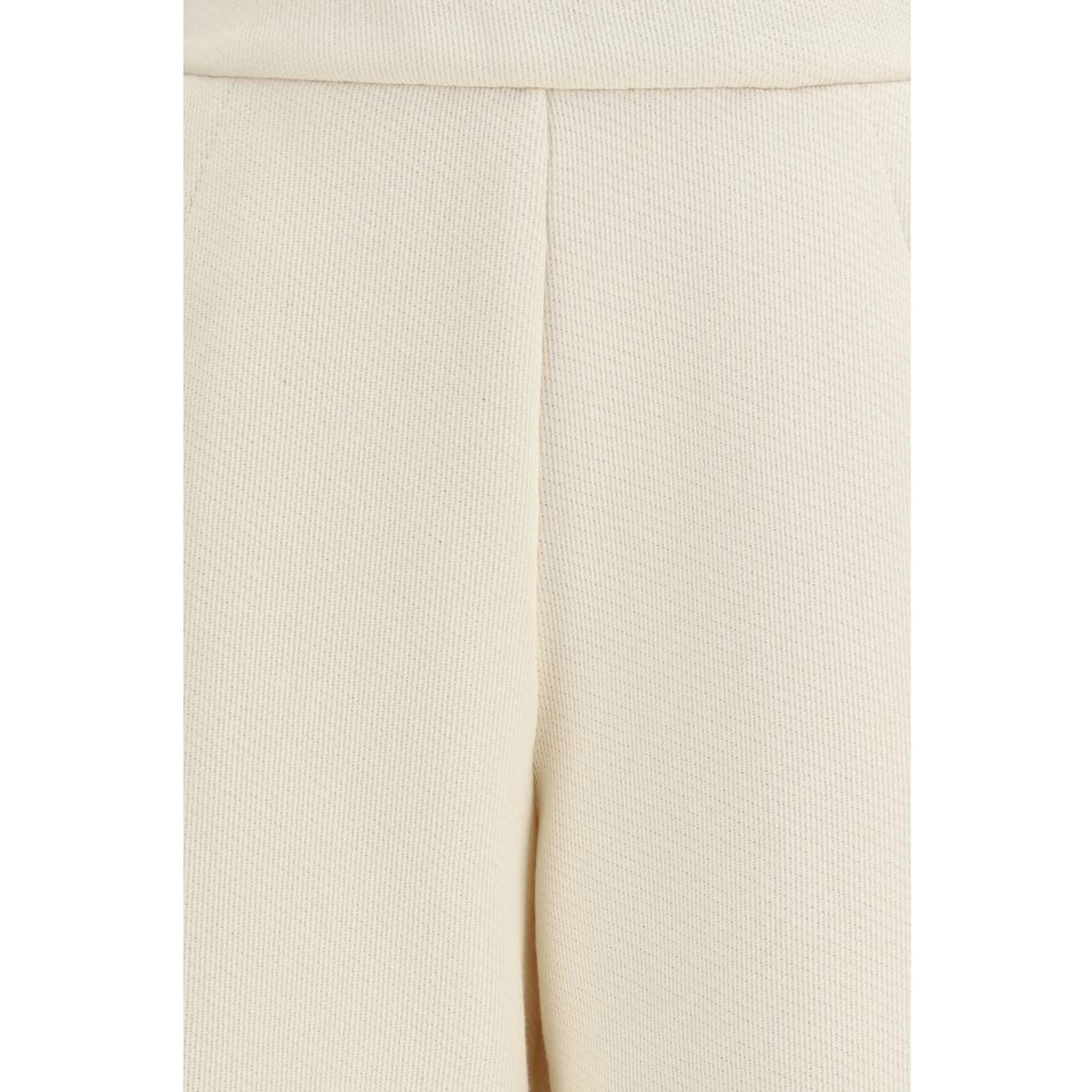 Beige Cotton Casual Pants