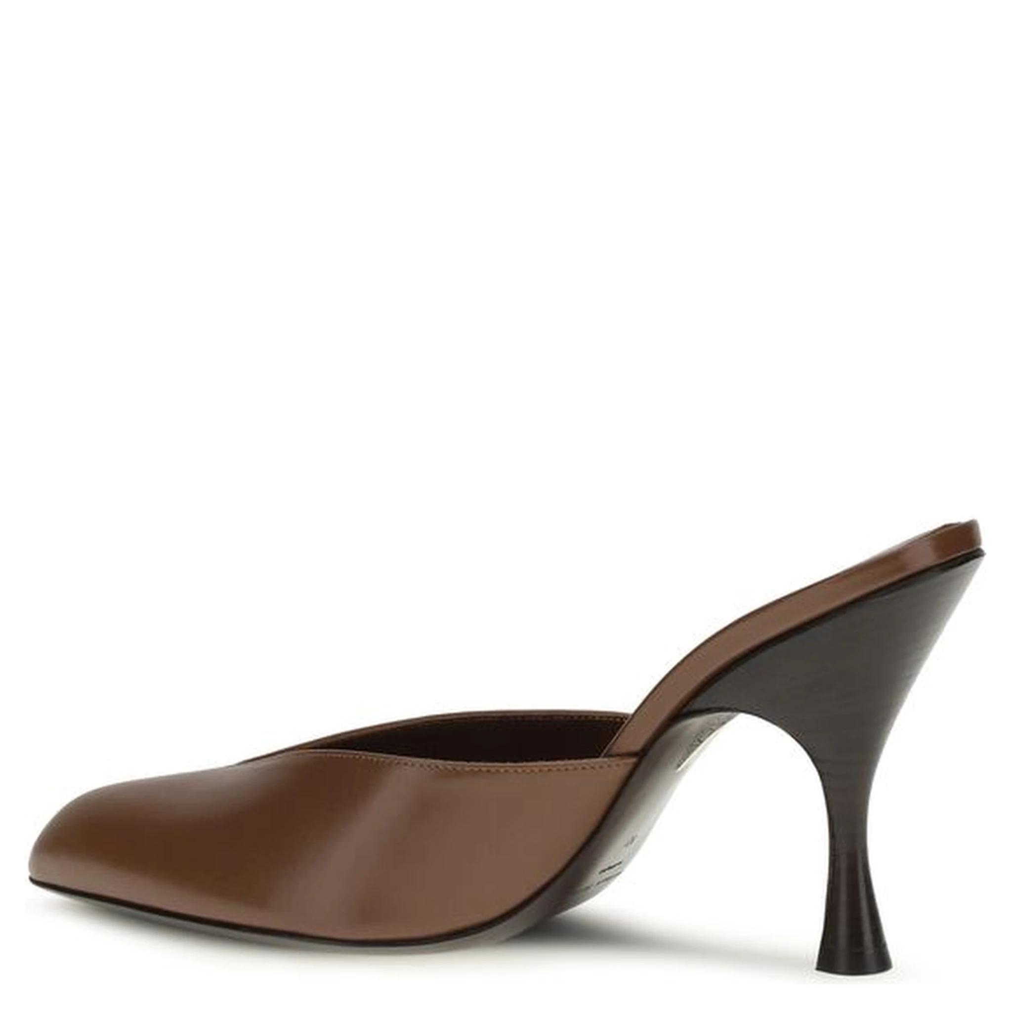 Brown Calf Leather Bos Taurus Mules