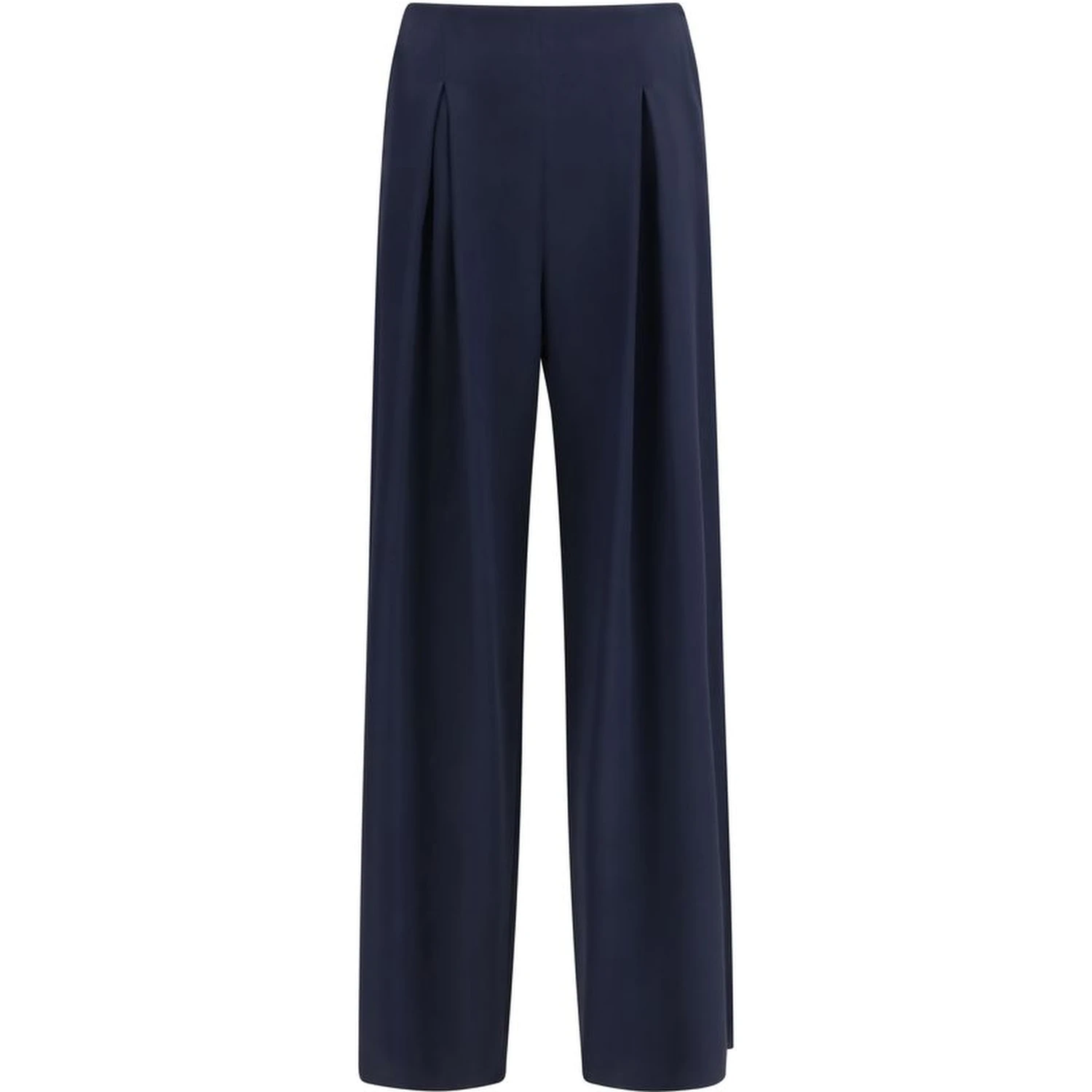 Blue Silk Casual Pants