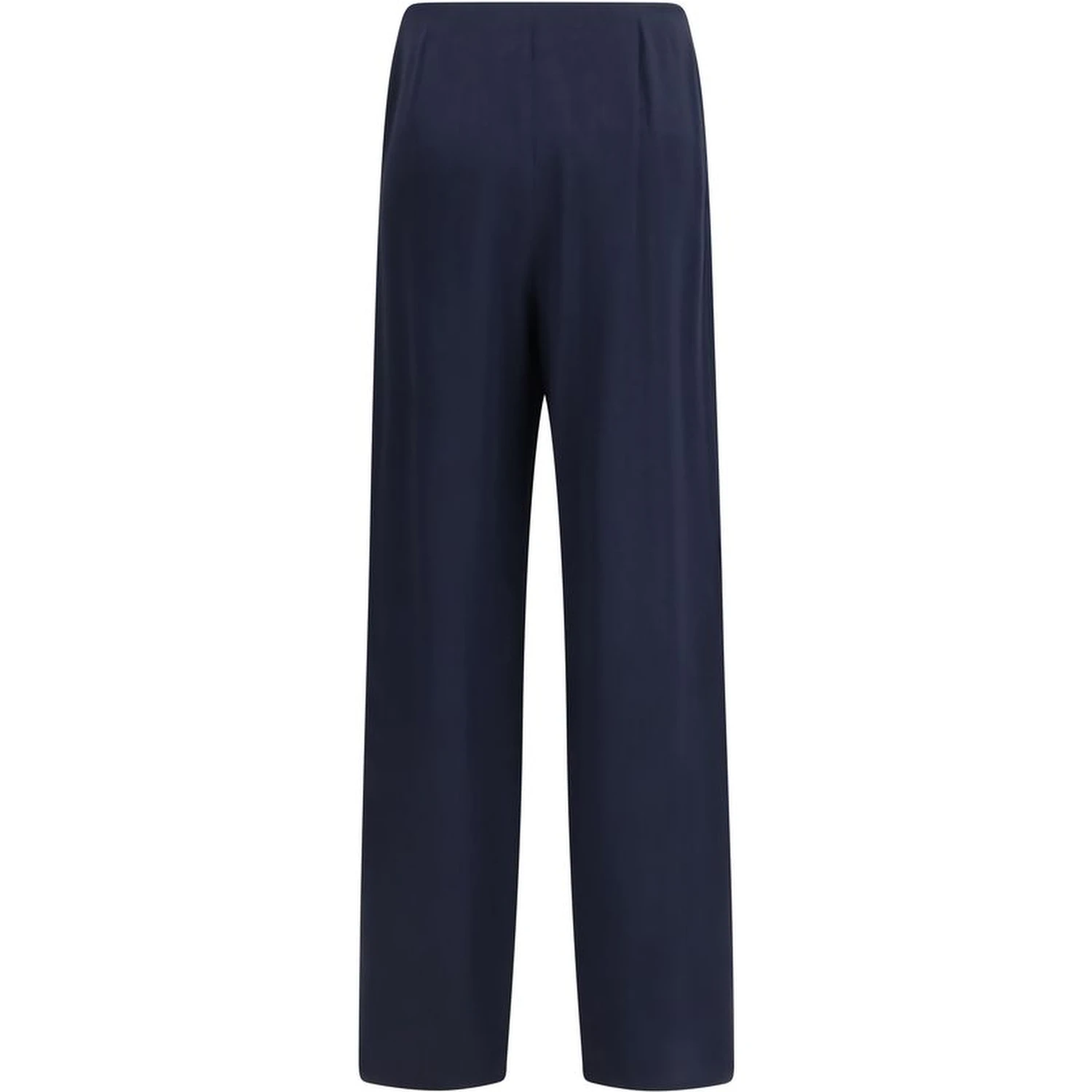 Blue Silk Casual Pants