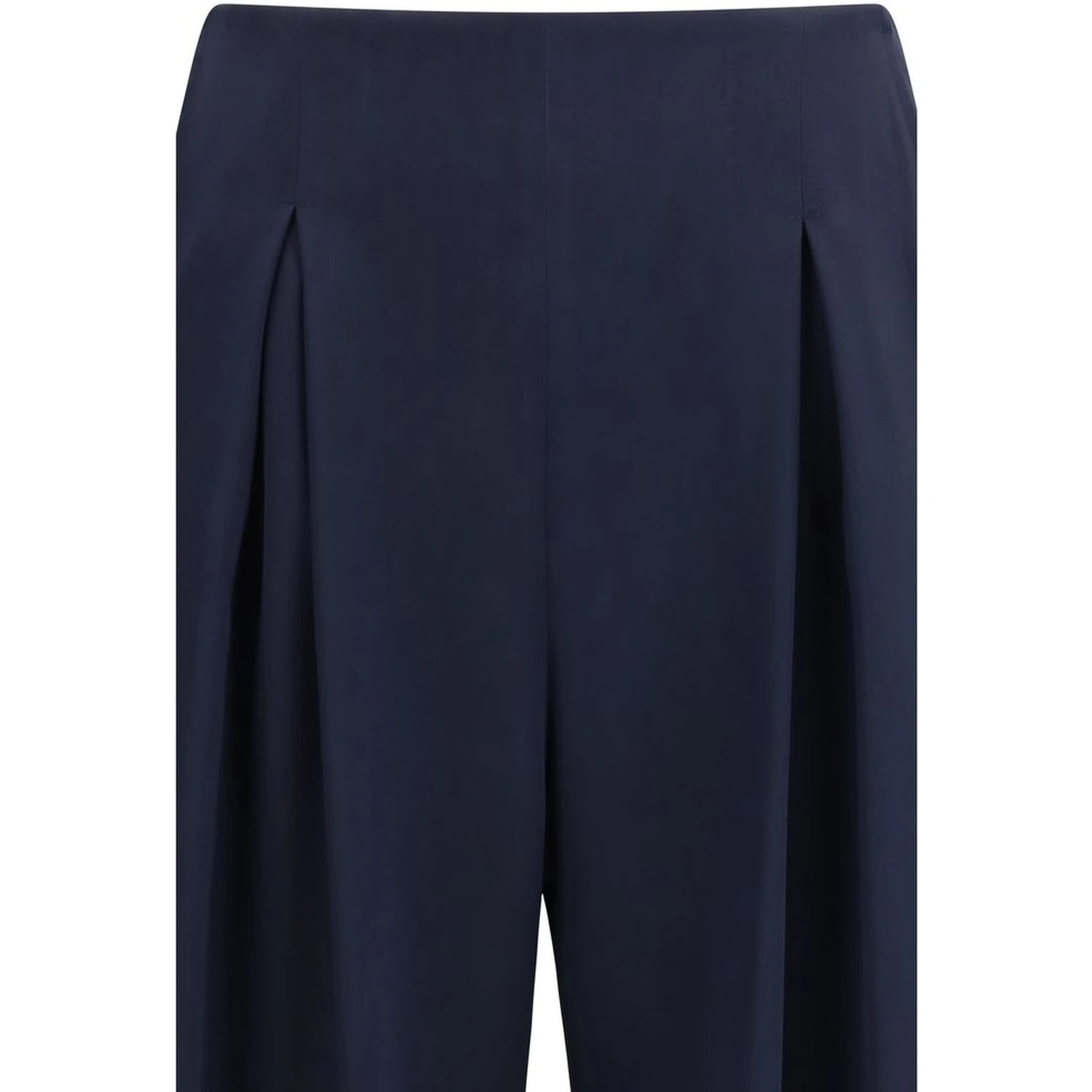 Blue Silk Casual Pants