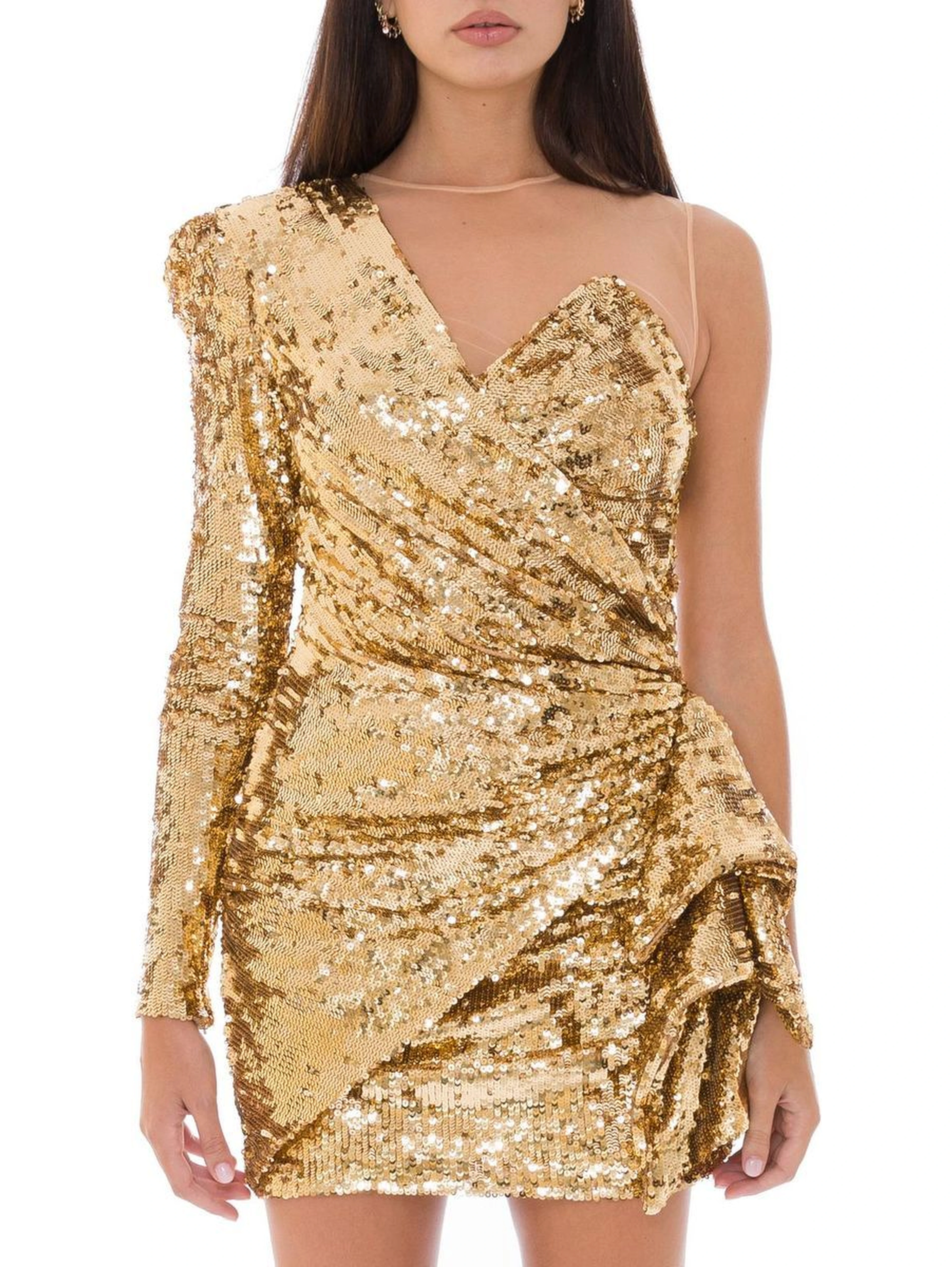 Bicolor Polyamide Short Dress