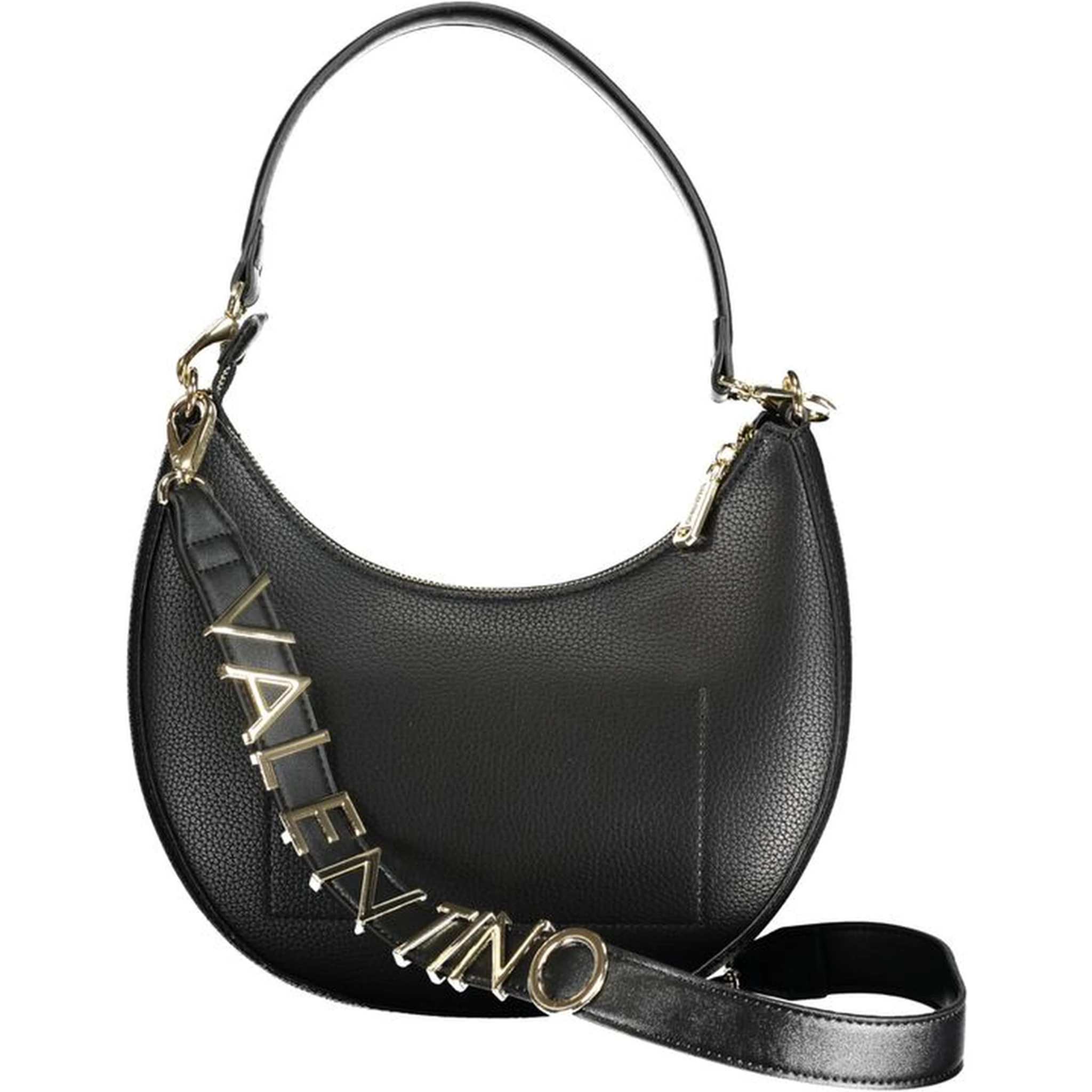 Black Polyurethane Women Handbag