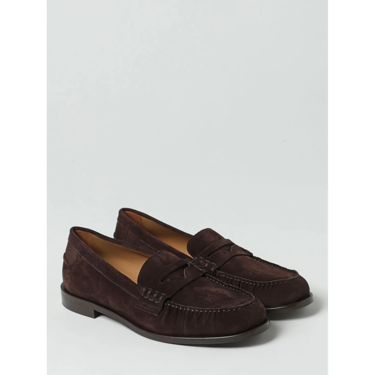 Brown Suede Leather Slip-On Loafers