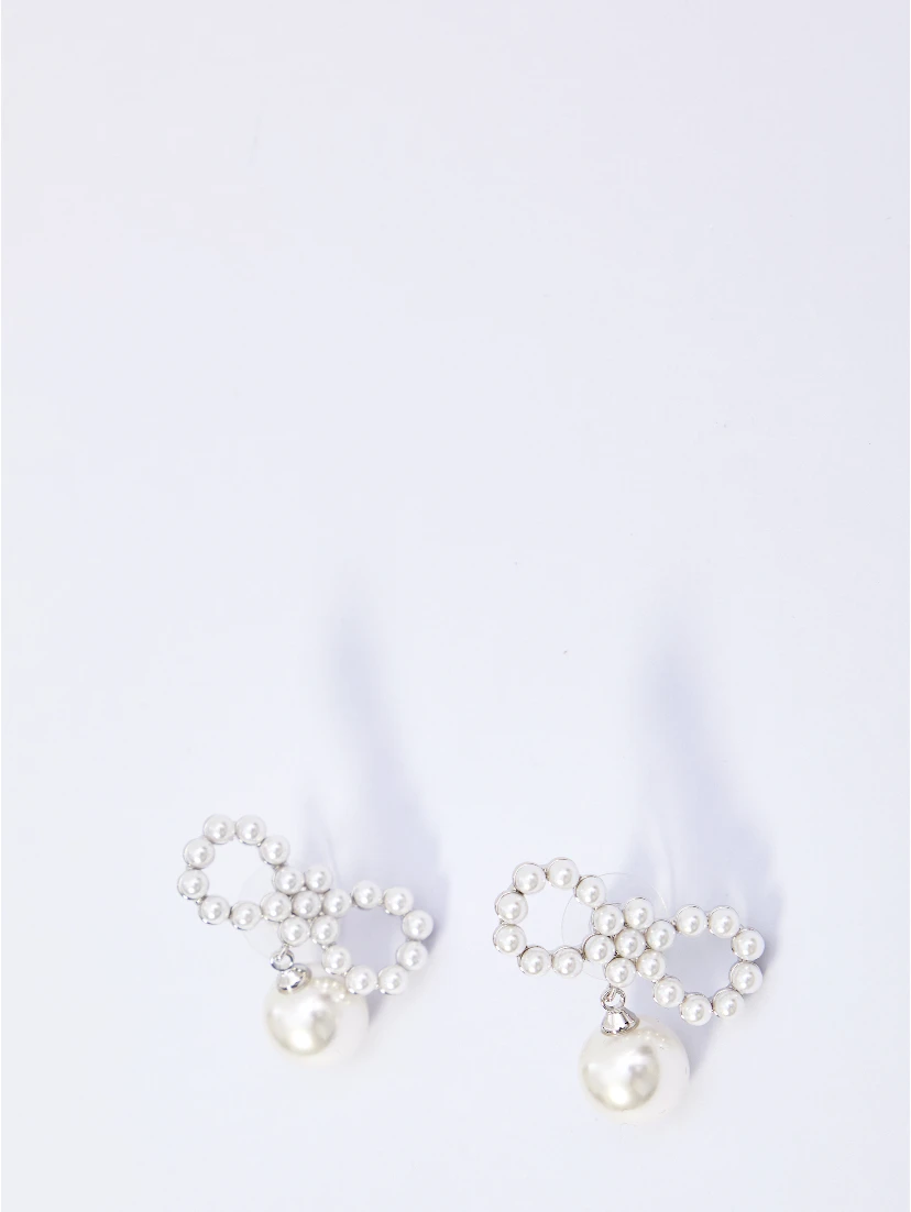 Pearl bow earrings