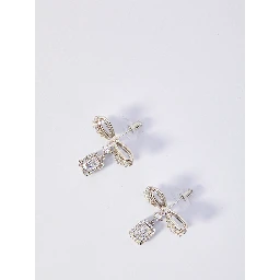 Bow crystal drop earrings