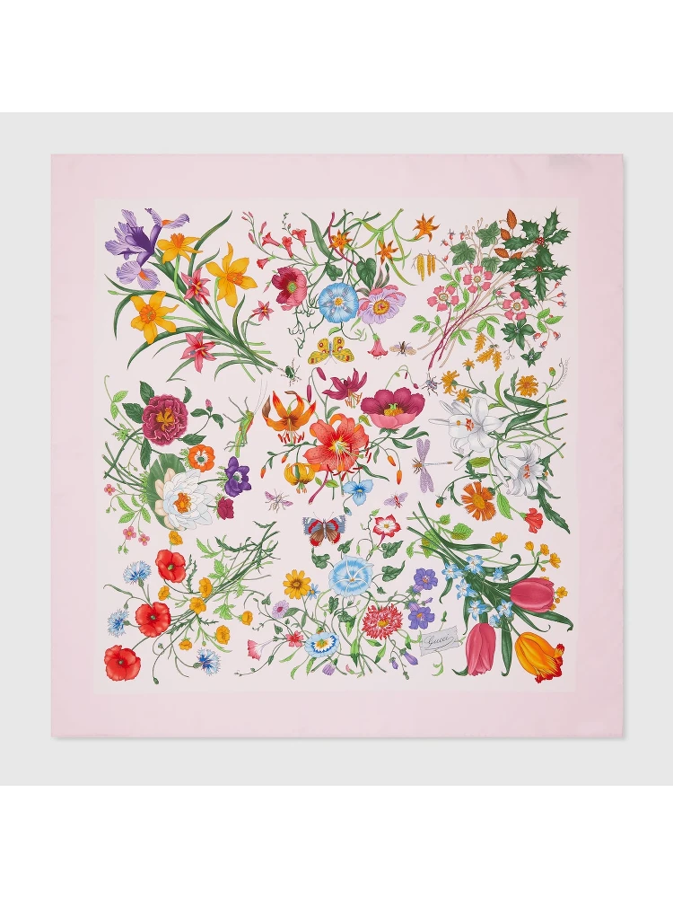 "Flora" silk scarf