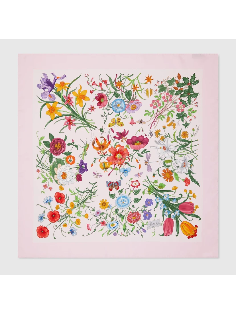 "Flora" silk scarf
