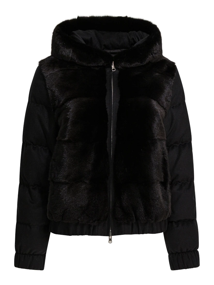 Reversible jacket in cashmere and silk