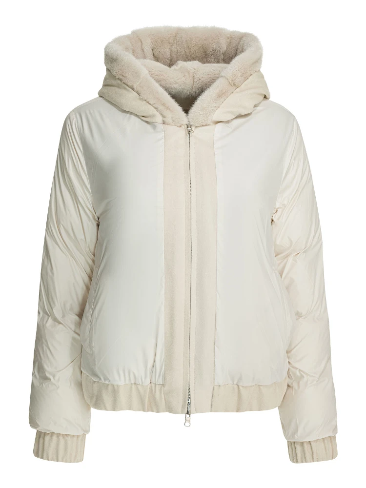 Reversible jacket in cashmere and silk alternative