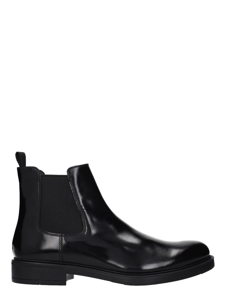 Black Leather Ankle Boots