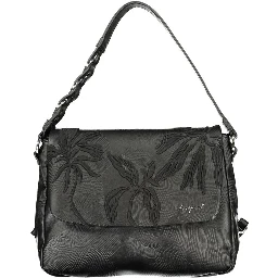 Black Polyurethane Women Backpack