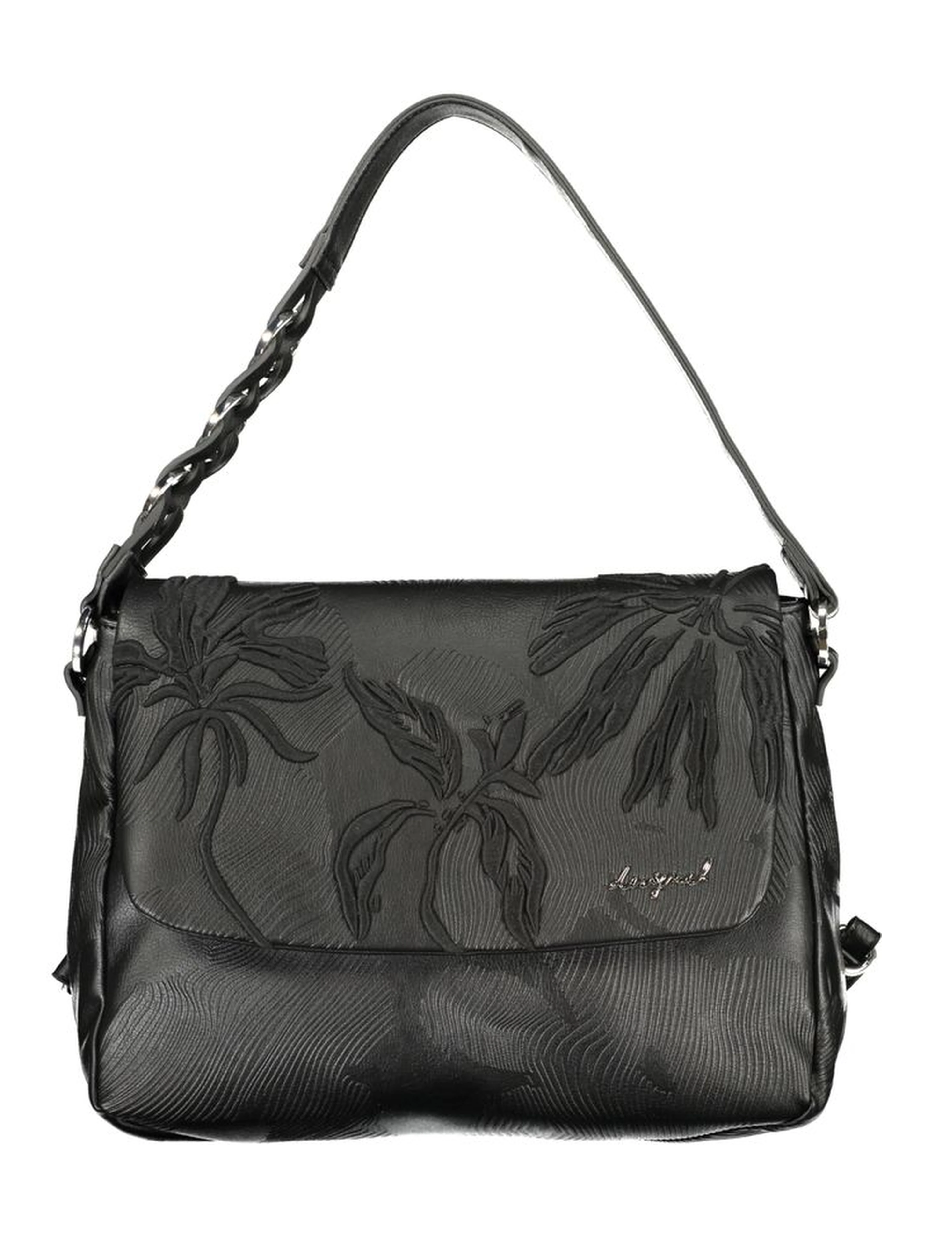 Black Polyurethane Women Backpack