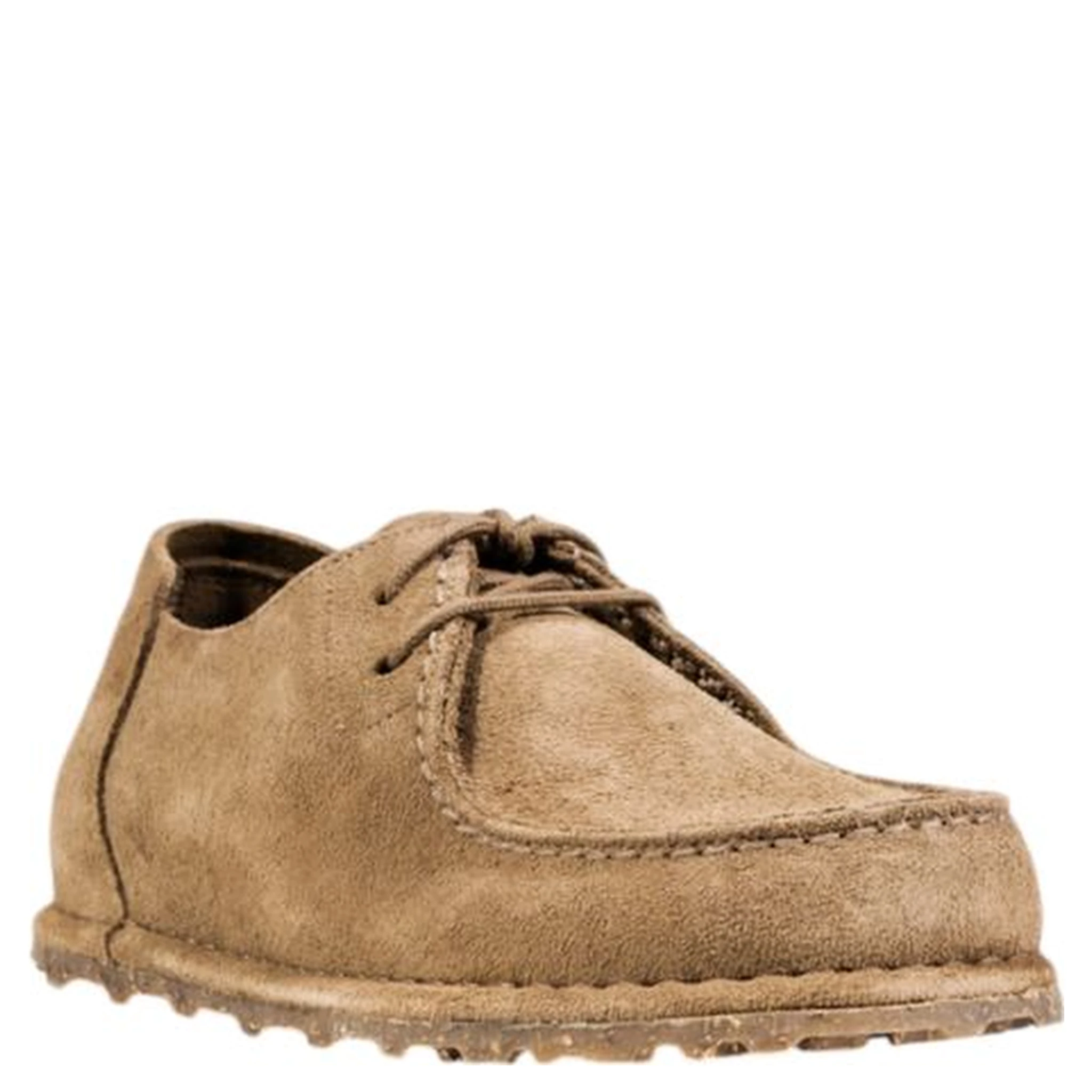 Gray Suede Leather Lace-Up Boots