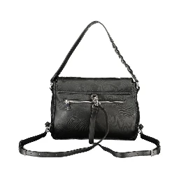 Black Polyurethane Women Backpack