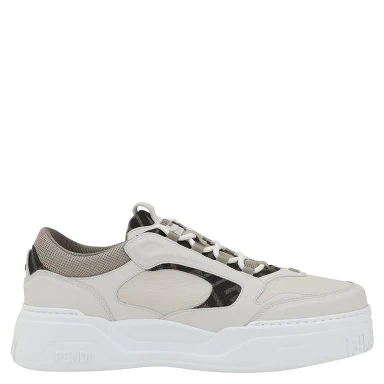 White Calf Leather Bos Taurus Low Top Sneakers