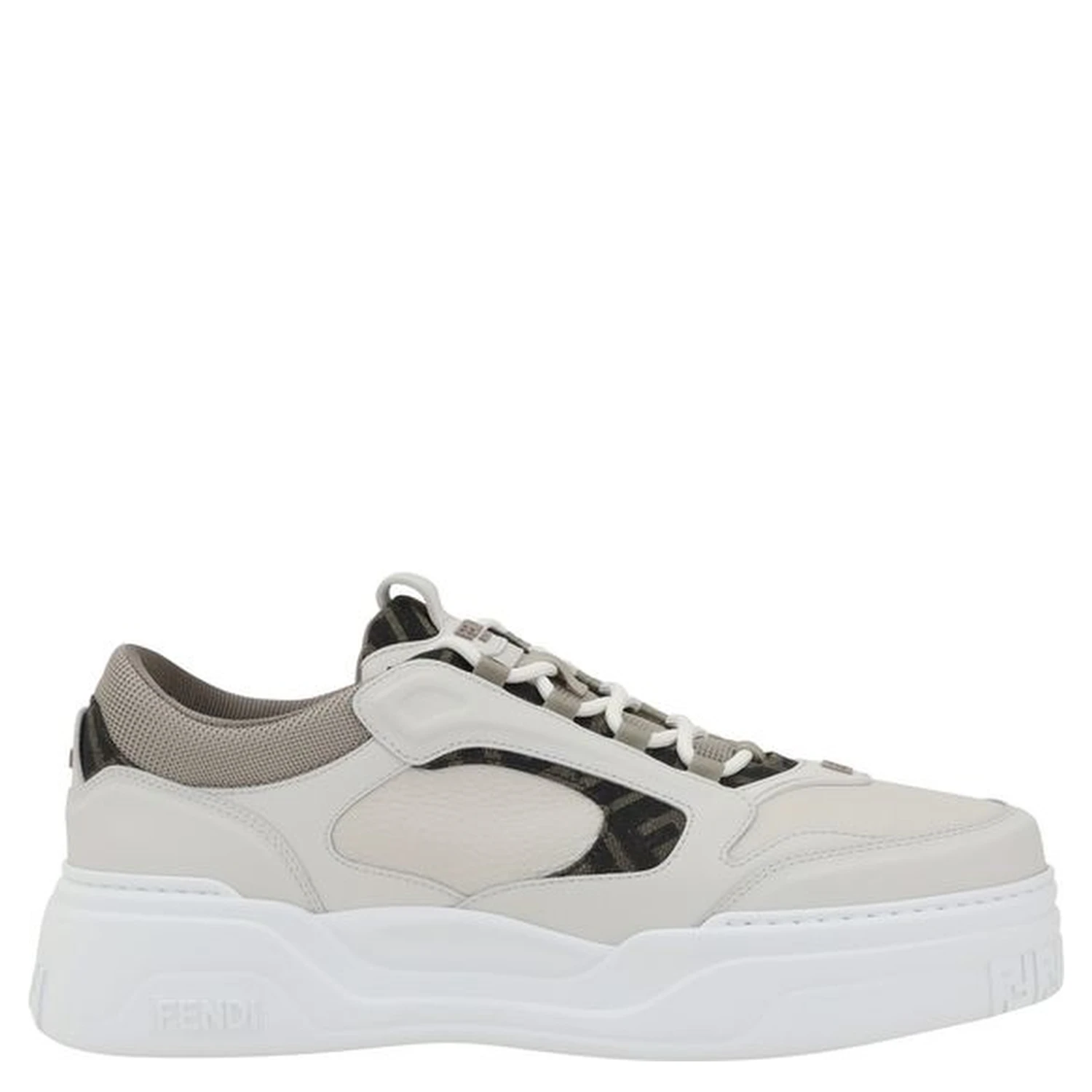 White Calf Leather Bos Taurus Low Top Sneakers