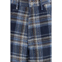 Blue Linen Casual Pants