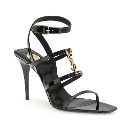 Black Calf Leather Bos Taurus Stiletto Heel Sandals