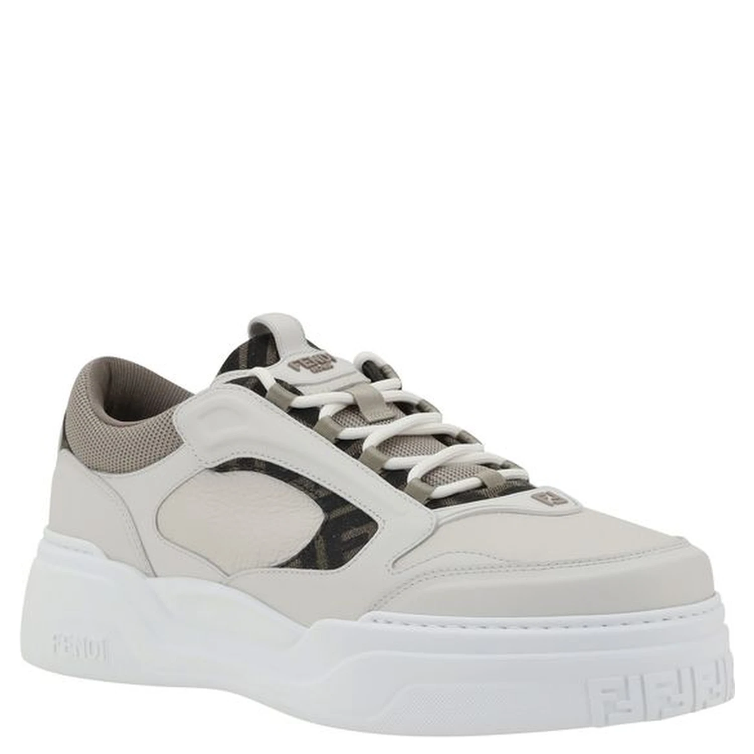White Calf Leather Bos Taurus Low Top Sneakers