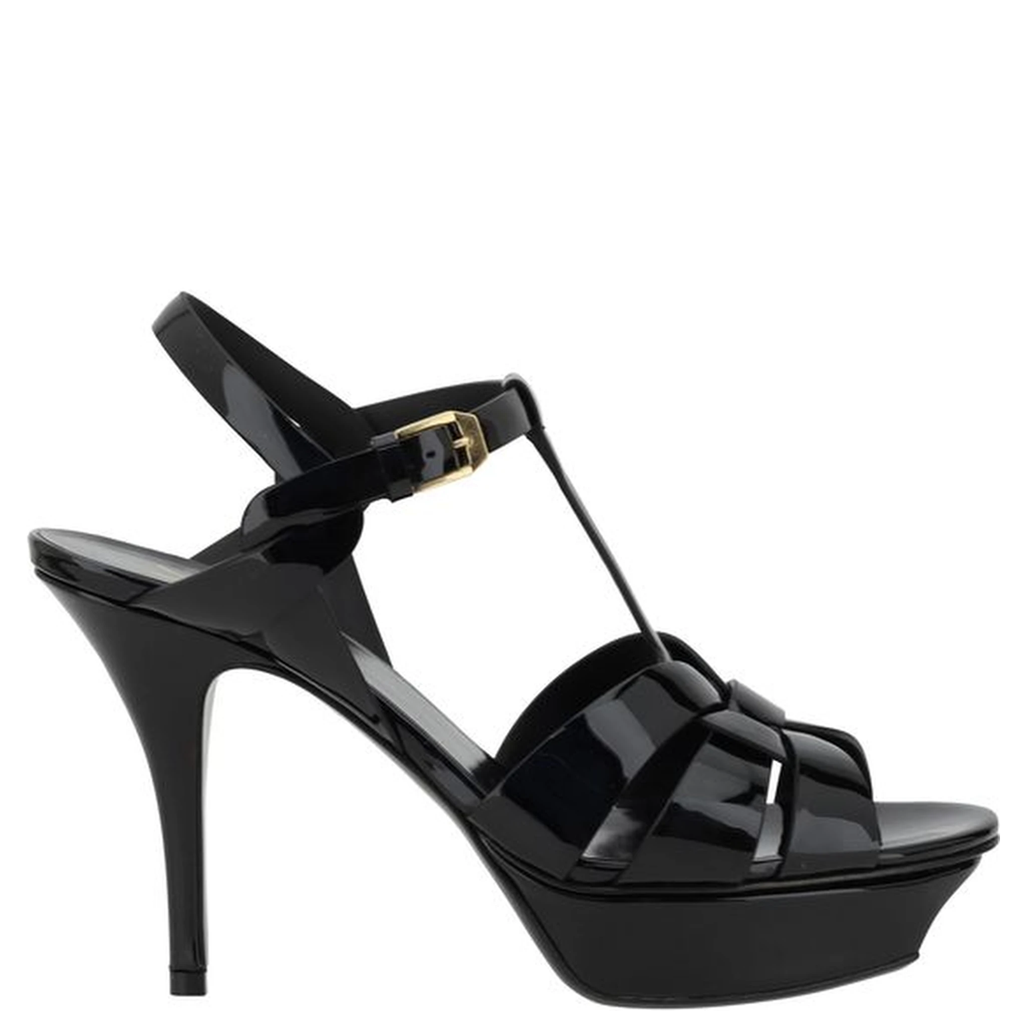 Black Calf Leather Bos Taurus Stiletto Heel Sandals