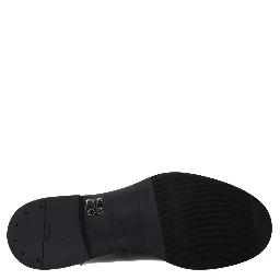 حذاء كاحل من الجلد الأسود