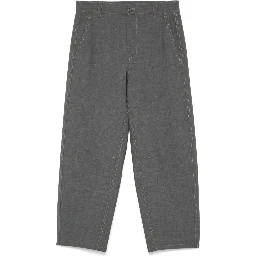 Gray Wool Casual Pants