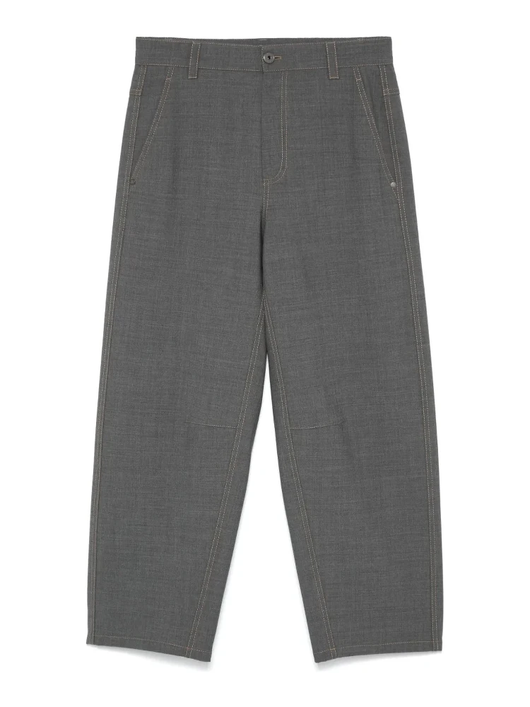 Gray Wool Casual Pants