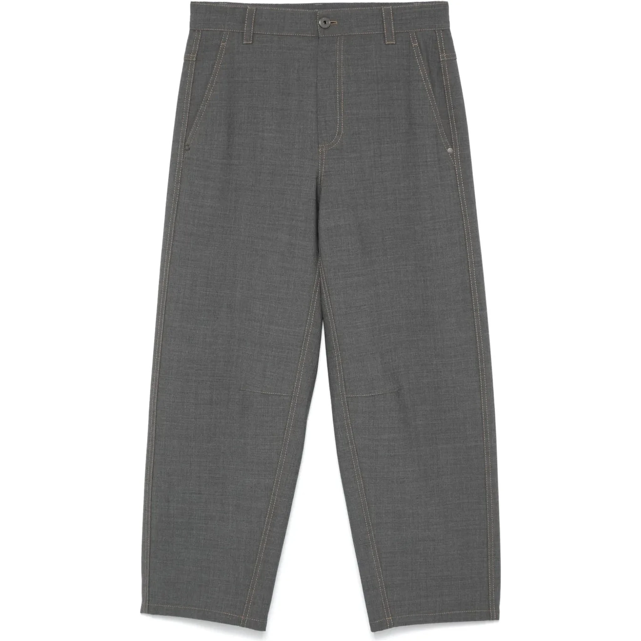 Gray Wool Casual Pants