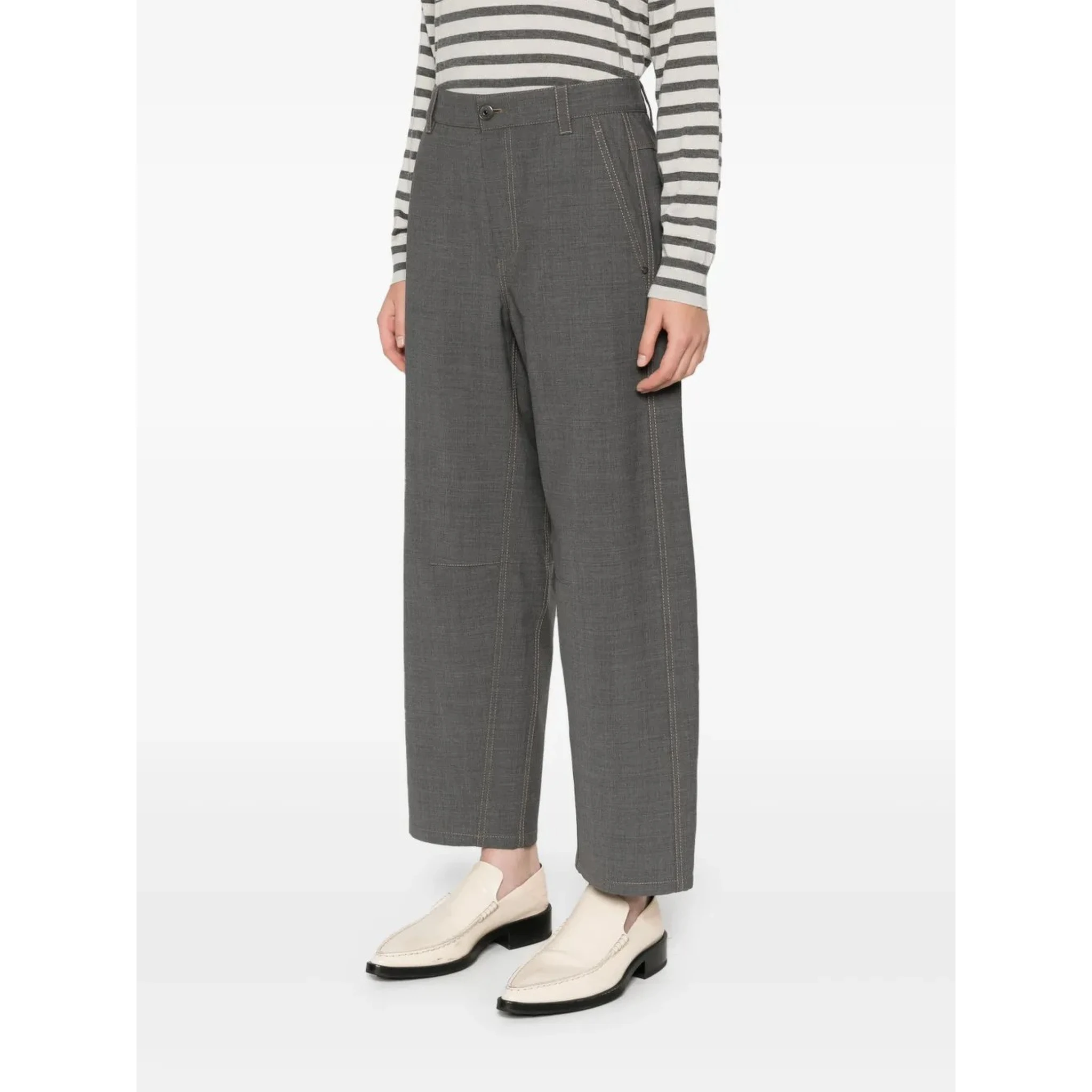 Gray Wool Casual Pants