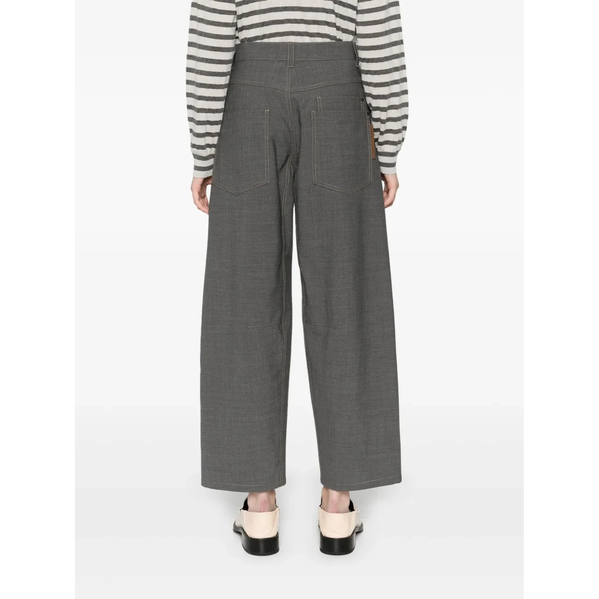 Gray Wool Casual Pants