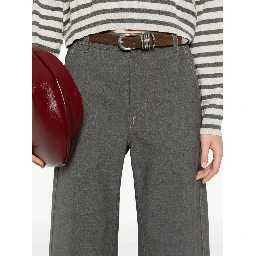 Gray Wool Casual Pants