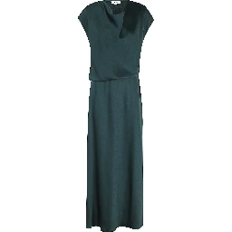 DRAPED COWL CAP SLV DRESS