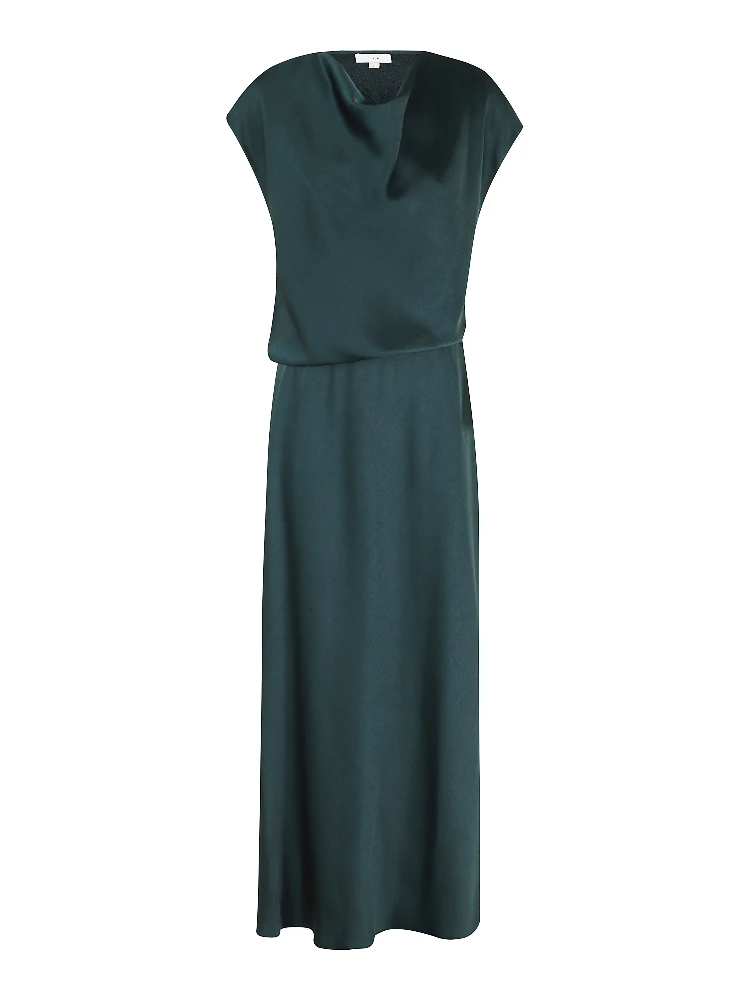 DRAPED COWL CAP SLV DRESS