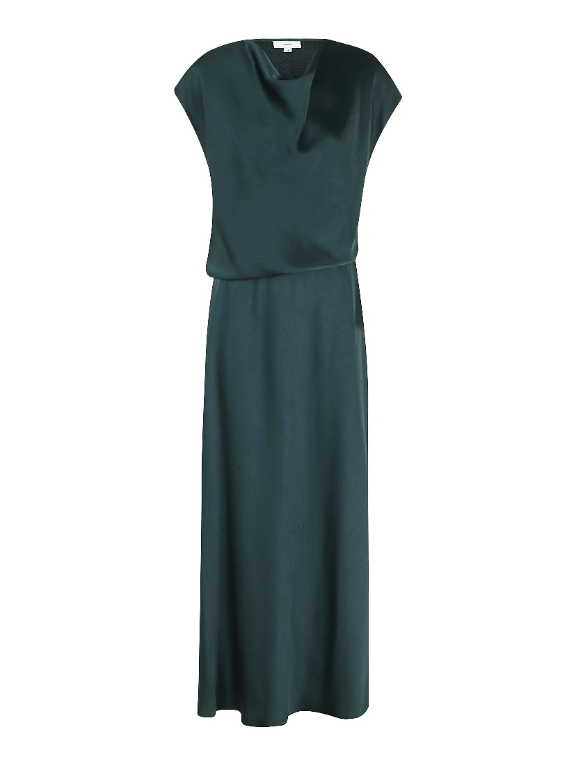 DRAPED COWL CAP SLV DRESS